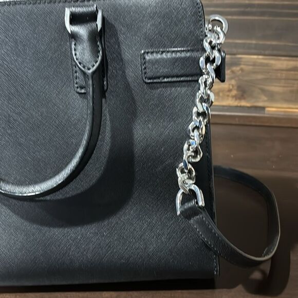 Michael Kors Emma Saffiano Leather Satchel Handbag Purse Black - Picture 10 of 16